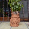 Testa h 20 grezza modellata in terracotta femmina  - 3