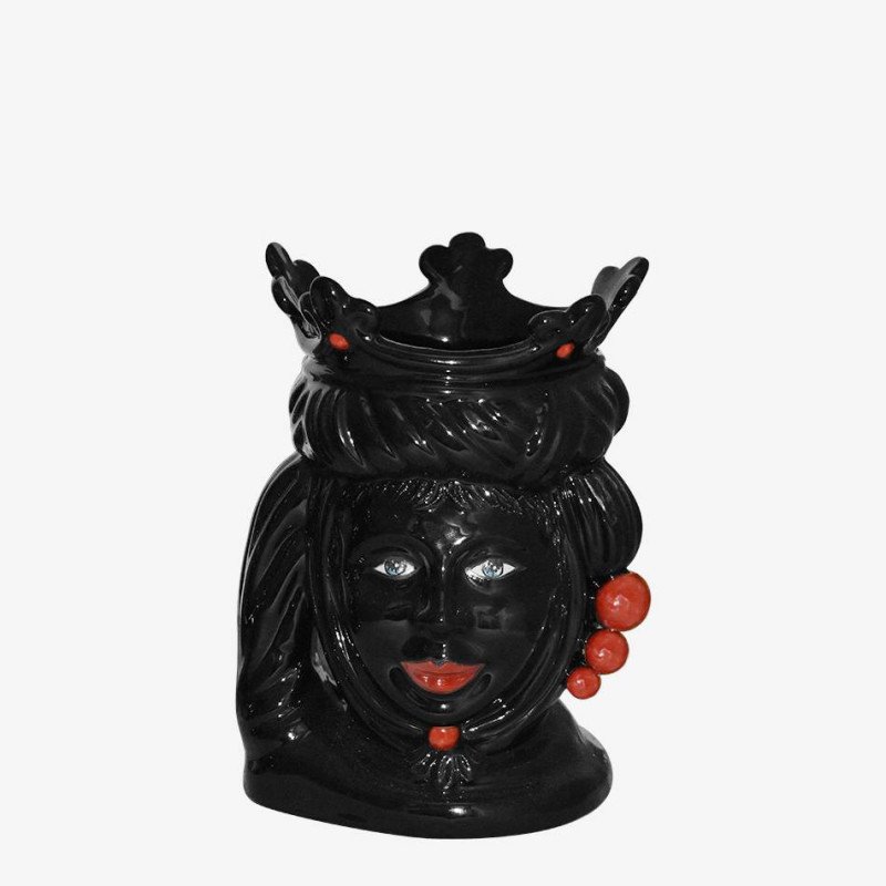 Testa h 20 c/perline rosse black Line femmina - 1 Testa h 20 c/perline rosse black Line femmina - 1