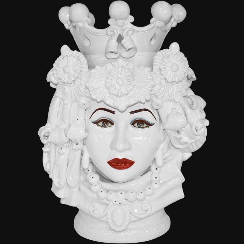 Modern Head vase h 50 white line female made in italy - 1 Modern Head vase h 50 white line female made in italy - 1
