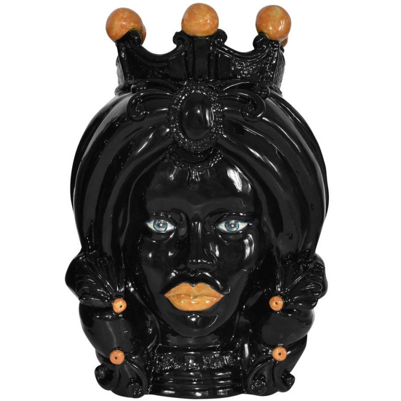 Testa h 40 turbante black e orange femmina - 1 Testa h 40 turbante black e orange femmina - 1