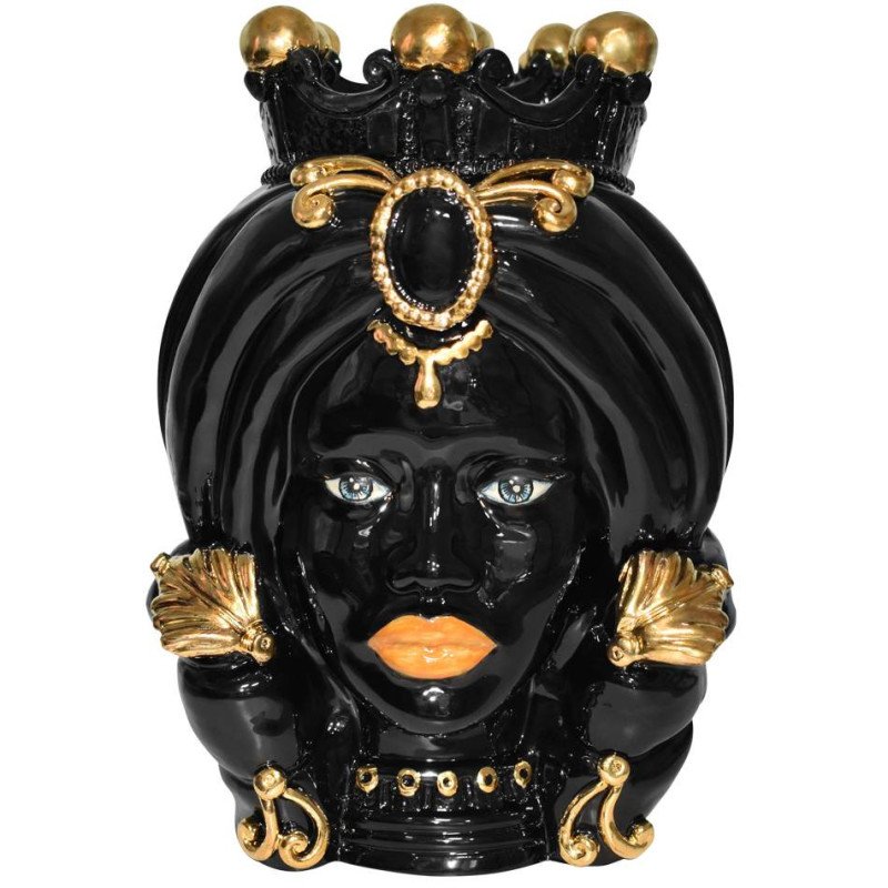 Testa h 40 turbante black and gold femmina - 1 Testa h 40 turbante black and gold femmina - 1