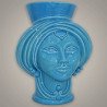 Testa h 30 integral turquoise woman - Modern Moorish heads Sofia Ceramiche  - 1