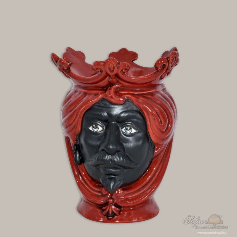 Testa h 25 Rosso Fuoco invecchiato con viso opaco uomo - 1 Testa h 25 Rosso Fuoco invecchiato con viso opaco uomo - 1