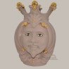 Moor's Head Vase h 38 matt dove man - Modern Moorish heads Sofia Ceramiche  - 1