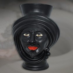 Testa h 30 Nero Opaco Uomo - Teste di moro moderne Sofia Ceramiche - 1 Testa h 30 Nero Opaco Uomo - Teste di moro moderne Sofia Ceramiche - 1