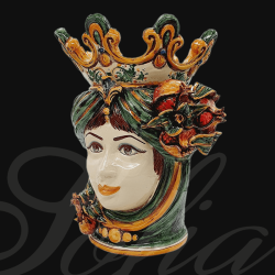 Testa h 40 melograno verde/arancio donna - 5 Testa h 40 melograno verde/arancio donna - 5
