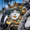 Ceramic Head with lemons h 25 green/orange male  - 2