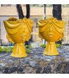 Testa Donna Ceramica Caltagirone | Zahira Senape 30cm | Teste di mo...
